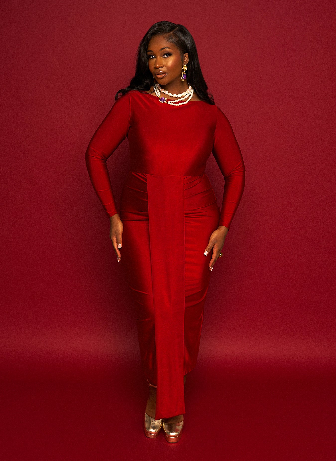 nia red dress Evangeline Dress