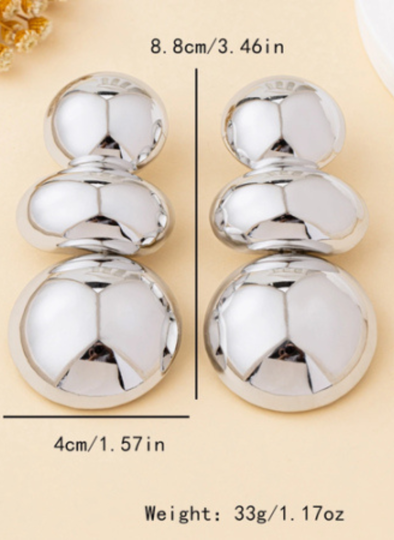 Geometric Large Round Earrings - Image 6