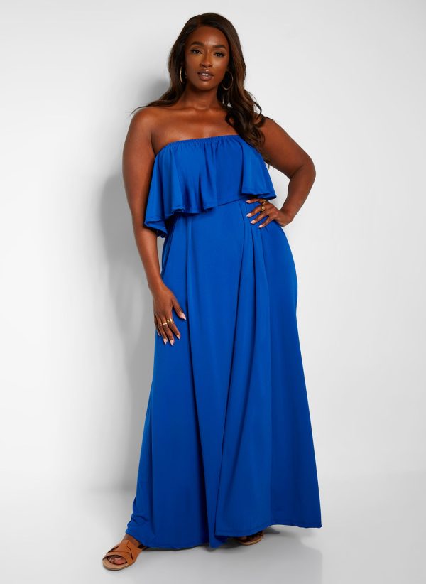 gabby formal mesh strapless ruffle long dress Valdi Georgia Ruffled Prom Blush / Medium across neckline for a 903 Ladivine CC475 Beaded Corset Size:US 4