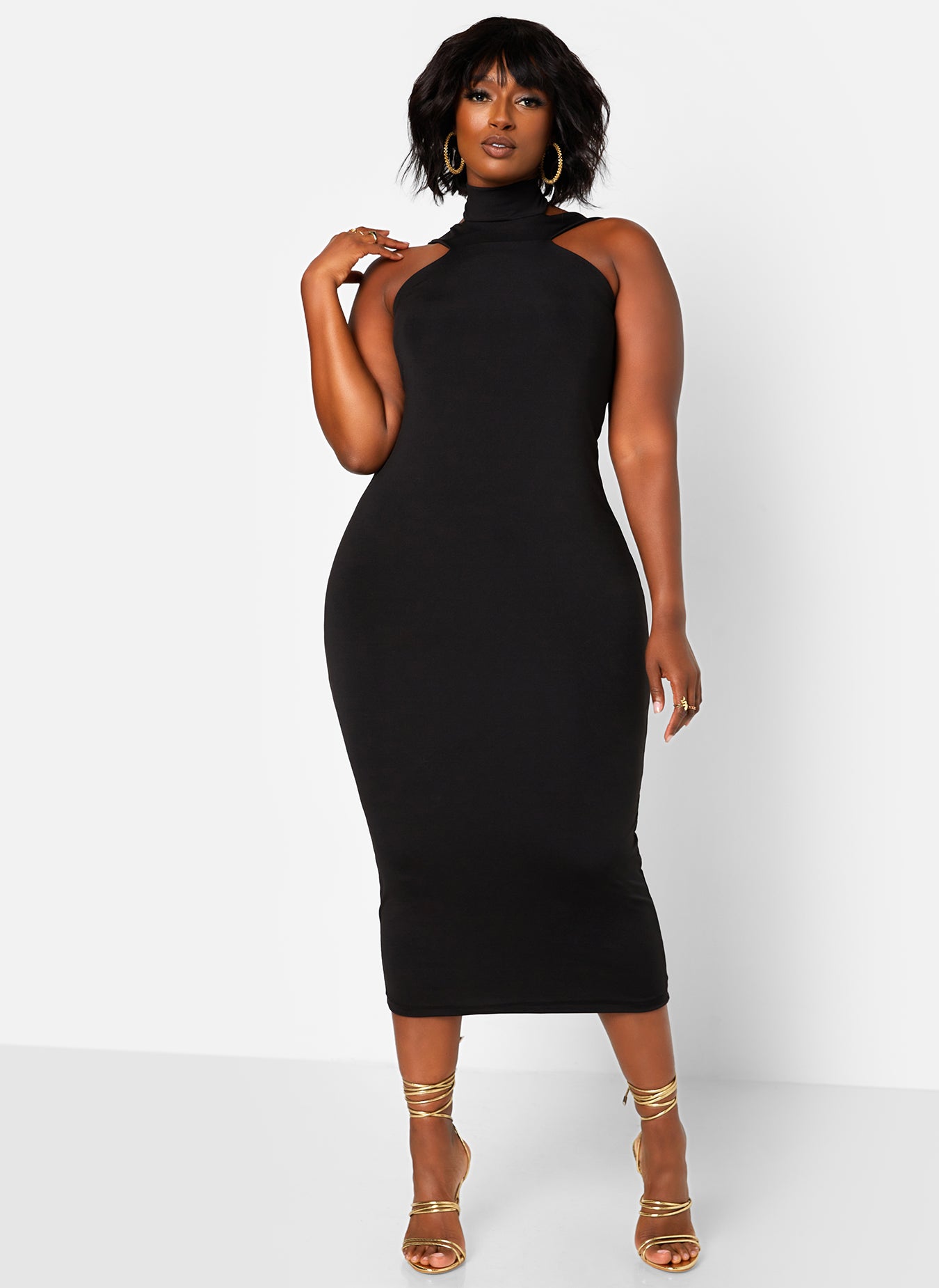 bodycon cotton midi dress Women's Eden Bodycon Gathered Cotton Spandex Midi Dress S/M/L/Customize Cream MEAN BLVD
