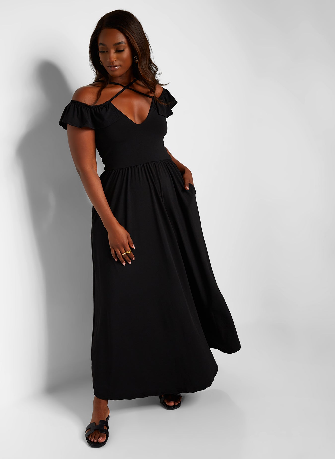 black maxi a line dress Compelling Style Black Strapless A-Line Maxi Dress