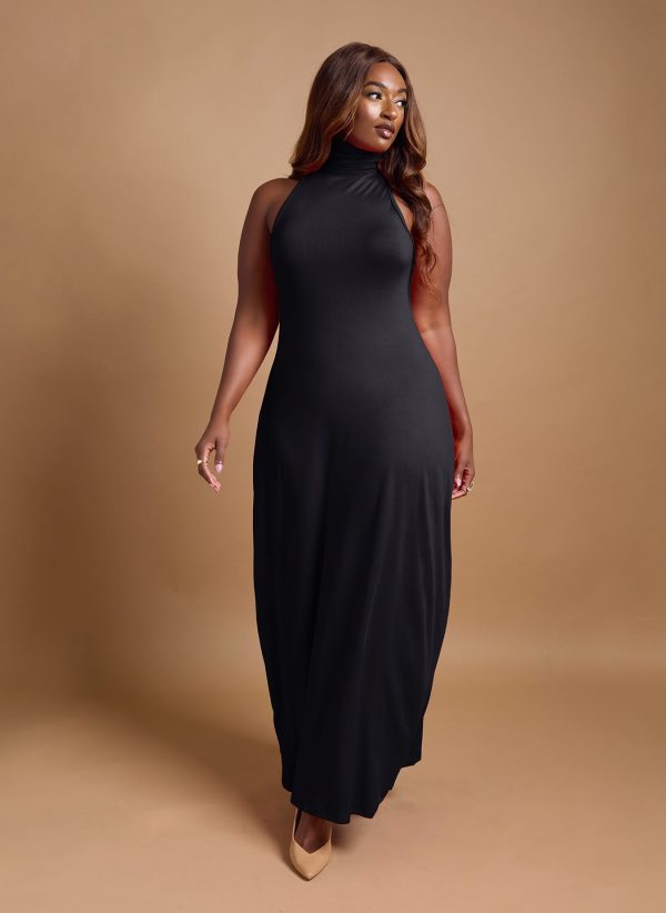 plus size bodycon maxi dress Short Sleeve Round Neck Formal this fitted sleeveless maxi dress delivers a smooth bodycon silhouette with comfortable stretch and structure Stephanie Knotted Sleeve Bodycon Maxi